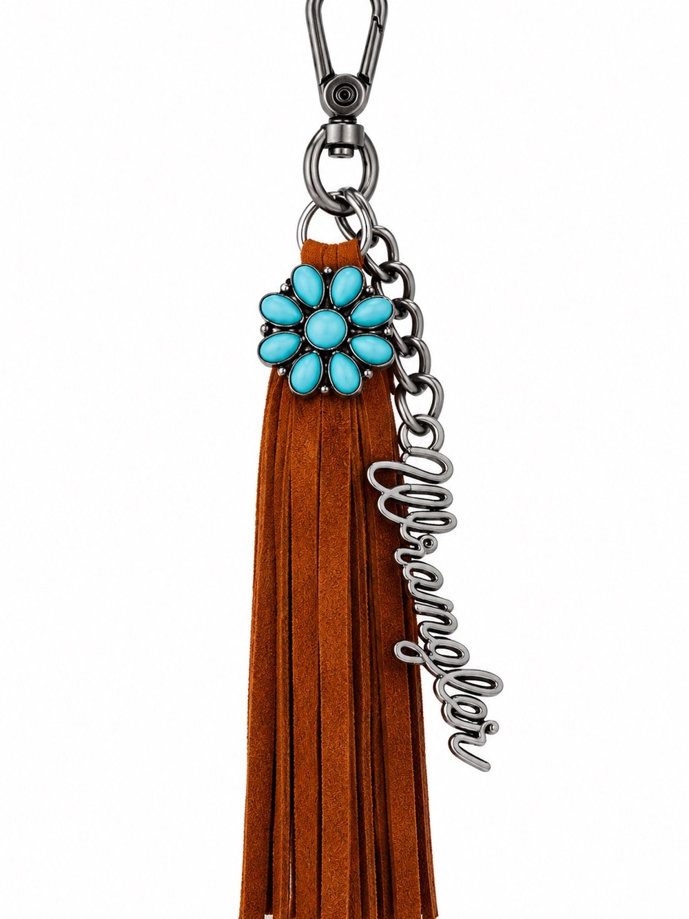 Wrangler Turquoise Fringe Suede Bag Charm NWT